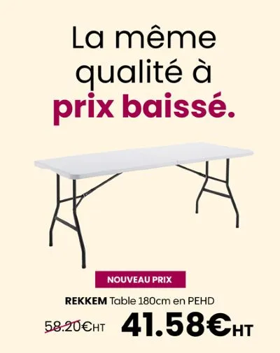 Table pliante 8 places format valise